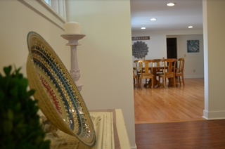 View from corridor to living room.